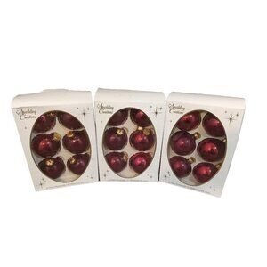 Sparkling Creations Glass Ornaments Red 2.5 Inch Set of 18 Gently Used